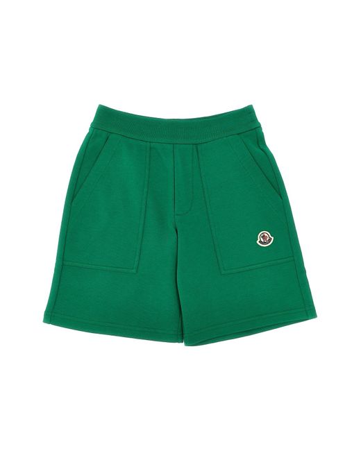 Moncler Green Logo Patch Bermuda Shorts for men