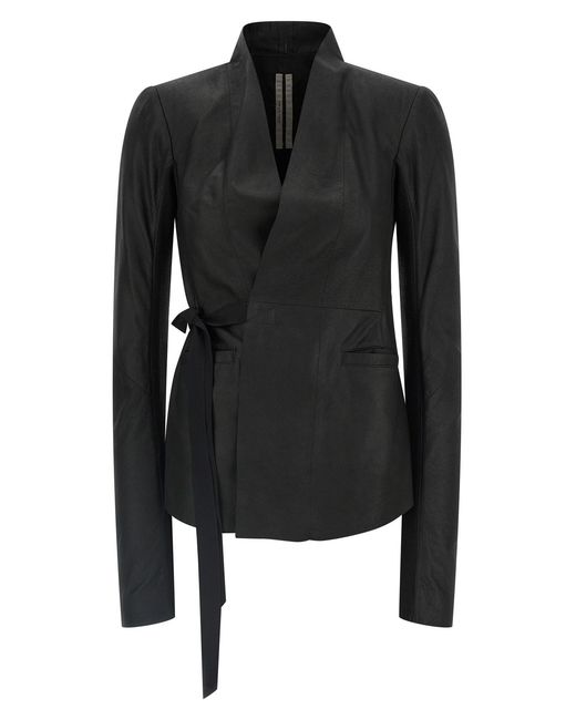 Rick Owens Black 'Hollywood' Leather Jacket