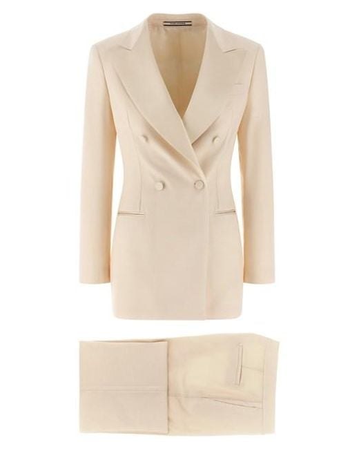 Tagliatore Women's Natural 'clarita' Tuxedo Dress