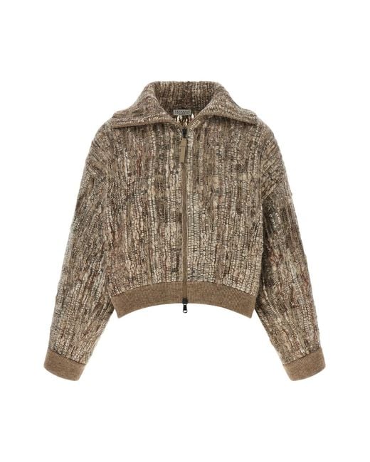 Brunello Cucinelli Natural Tweed Cardigan