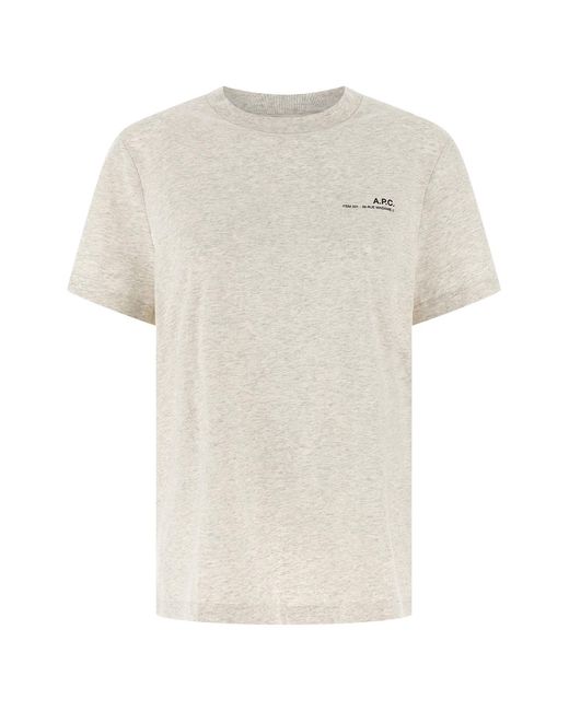 A.P.C. White Logo Print T-shirt