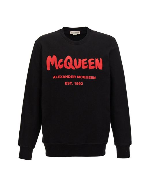 Alexander McQueen Black 'graffiti' Sweatshirt for men