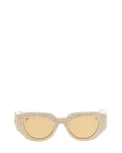 Gucci Natural Geometric Crystal Sunglasses