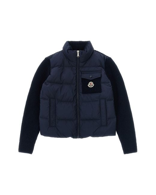 Moncler Blue Padded Cardigan for men