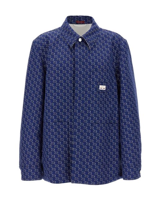 Gucci Blue 'Gg Shadow' Jacket for men