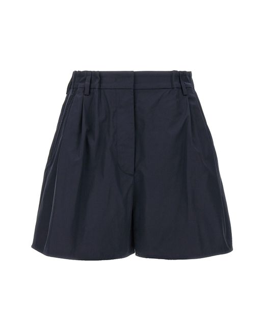 Prada Blue Shorts Aus Popeline