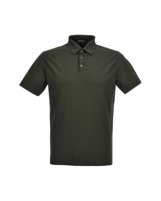Zanone Black Ice Cotton Polo Shirt for men