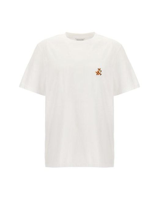 T-shirt 'Speedy Fox Patch' di Maison Kitsuné in White da Uomo