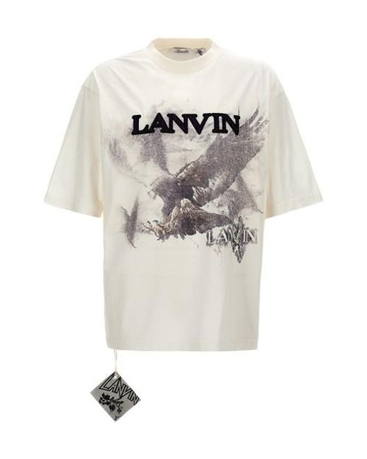 Lanvin White Logo Print T-shirt for men