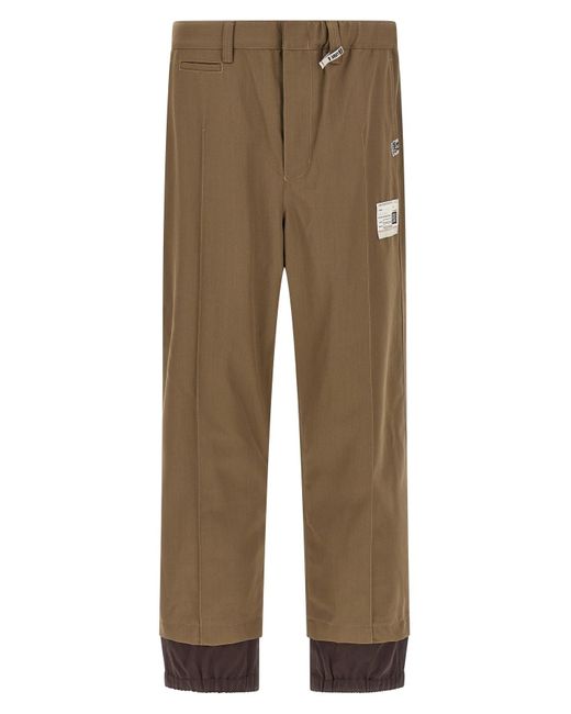 Maison Mihara Yasuhiro Natural 'mix Layered Wool Gabardine' Pants for men