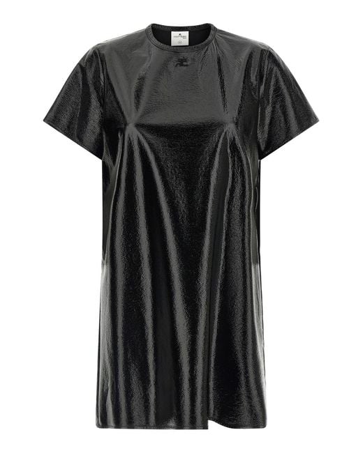 Courreges Black Vinyl Dress