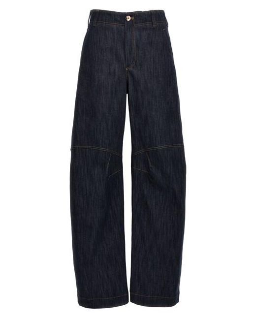 Brunello Cucinelli Blue 'curved' Jeans