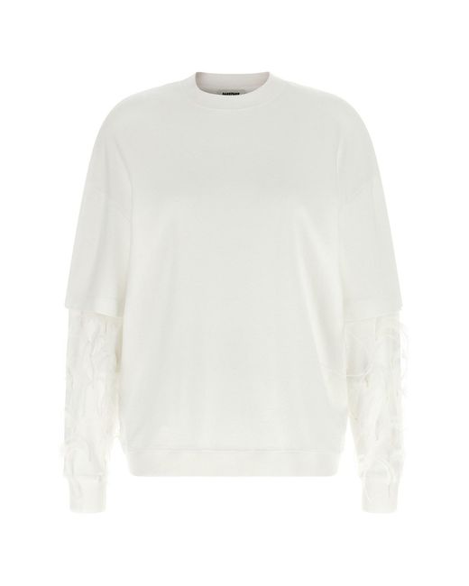 DARKPARK White 'troy' Feather Sweatshirt