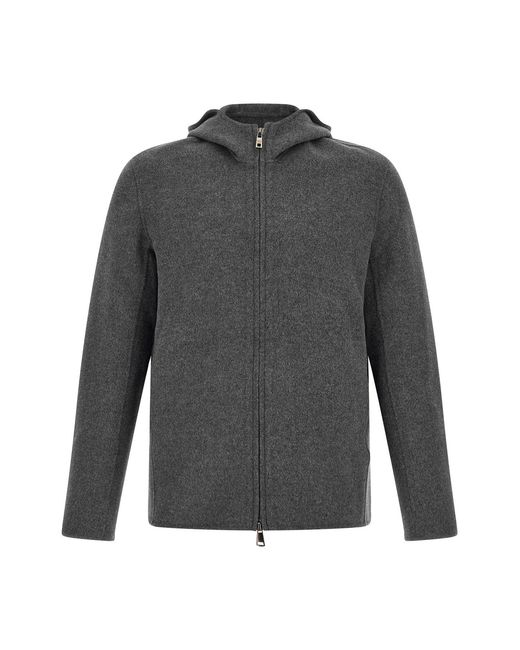 Giorgio Brato Gray Hooded Jacket for men