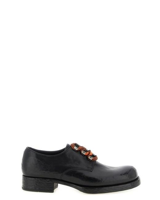 Stringate Pelle di Prada in Black da Uomo