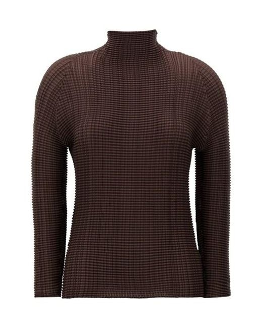 Blusa 'Wooly Pleats-56' di Issey Miyake in Brown