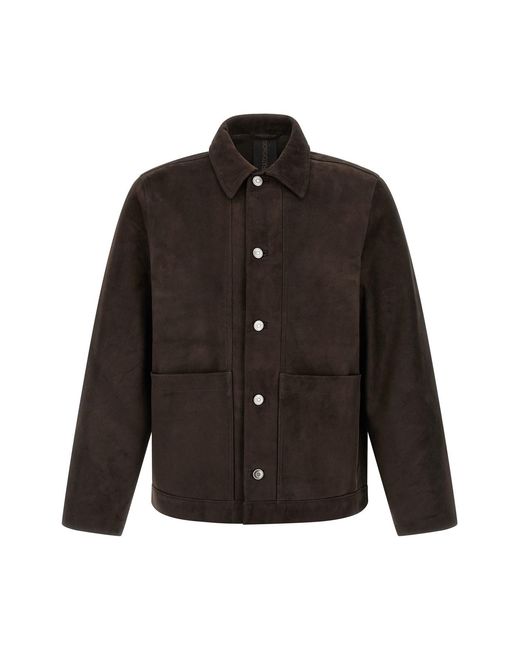 Giorgio Brato Black Fiore Suede Jacket for men