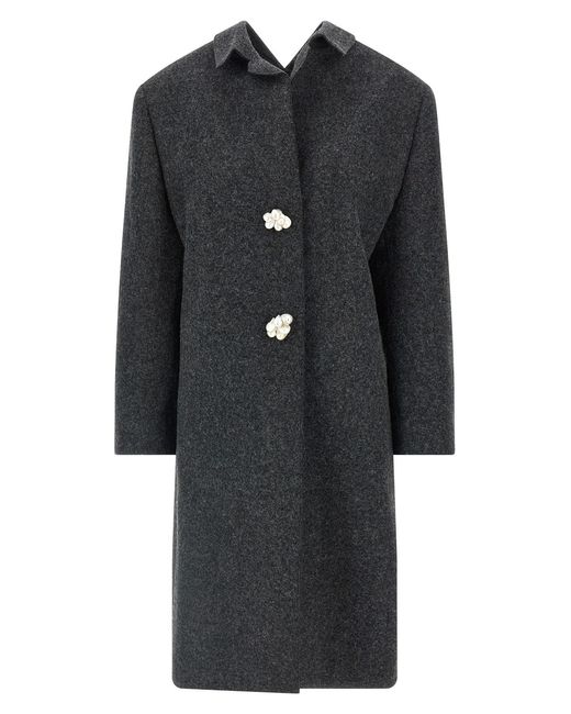 Prada Black Shetland Wool Coat