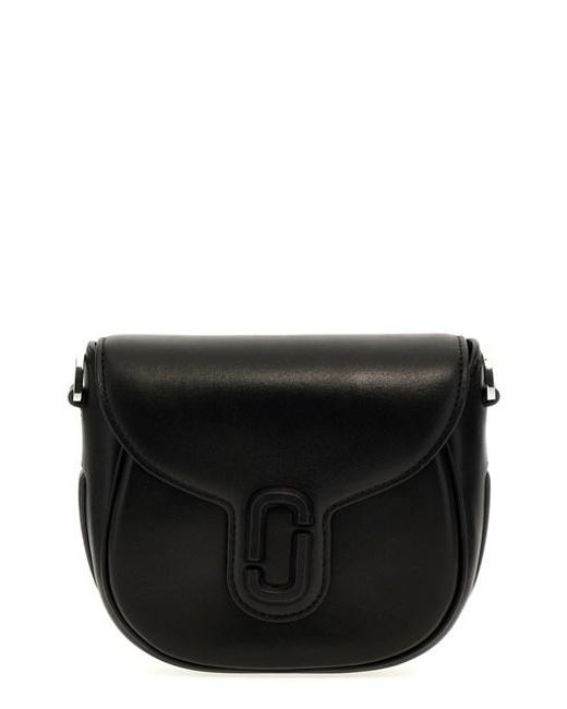 Borsa A Tracolla The Covered J Marc Saddle Bag di Marc Jacobs in Black