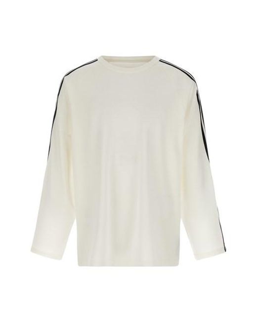 Y-3 White ' Long Sleeve Tee 3-stripes' T-shirt for men