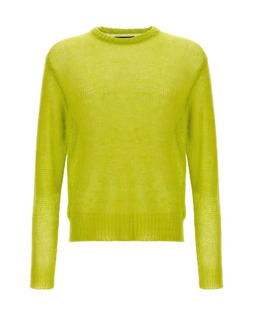 Stussy Yellow Loose Sweater for men