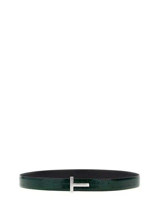 Cintura Reversibile Pelle Coccodrillo di Tom Ford in Black da Uomo