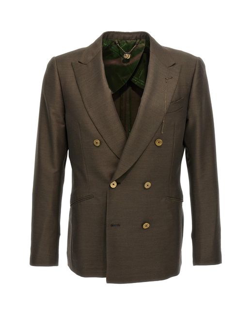 Maurizio Miri Green Double-breasted Blazer for men