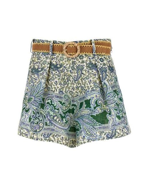 Short 'Ottie Tuck' di Zimmermann in Green