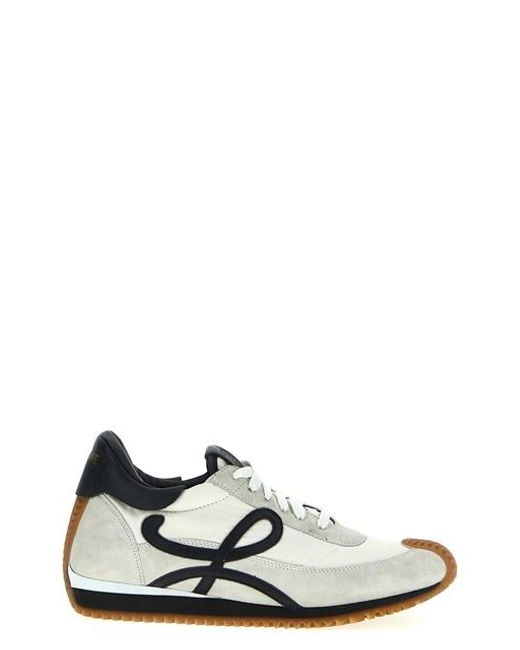 Loewe Gray Flow Runner Monogram-embroidered Suede Low-top Trainers for men