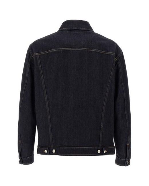 Giubbotto Con Colletto Classico E Ricamo Logo Sul Fronte di Fendi in Blue da Uomo