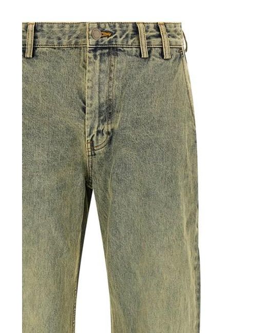 Jeans 'Cuff Surface Wave' di Entire studios in Green