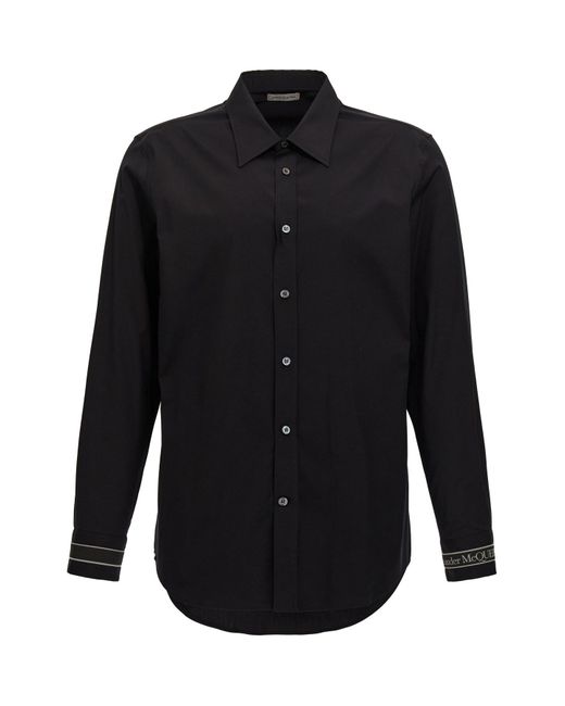 Alexander McQueen Hemd Mit Logo-Etikett in Black für Herren