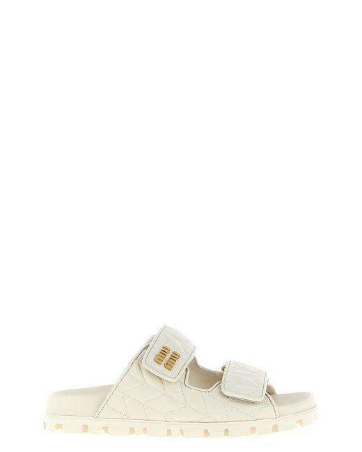 Miu Miu Multicolor Matelassé Nappa Sandals