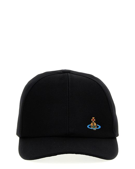Vivienne Westwood Black Logo Embroidery Baseball Cap