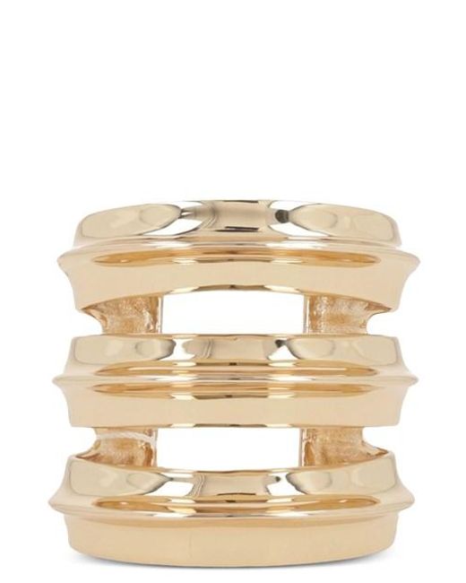 Bracciale 'Gold Sculpted Double Cuff' di Self-Portrait in Metallic