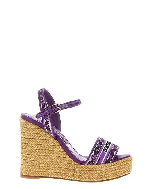 Dolce & Gabbana Purple 'Maiolica' Wedges