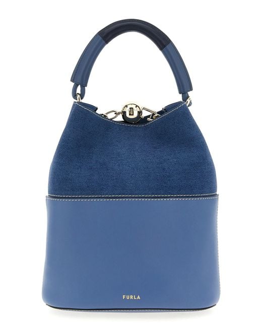 Furla Blue Bucket Bag " Sfera S"
