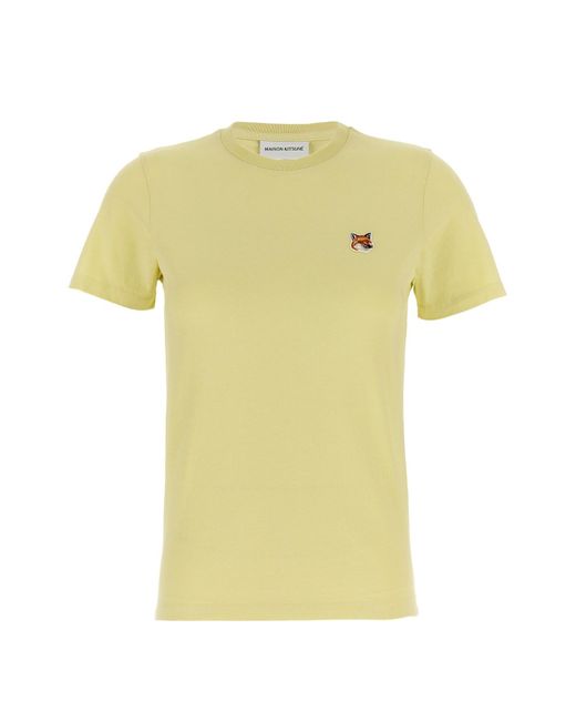 Maison Kitsuné Yellow 'fox Head' T-shirt