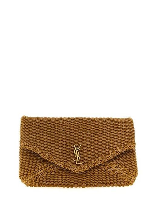 Pochette 'Envelope' Grande di Saint Laurent in Brown