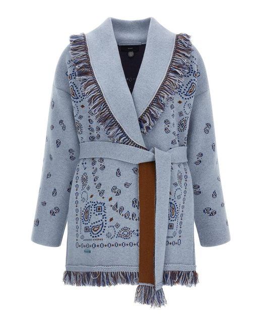 Alanui Blue 'bandana' Cardigan