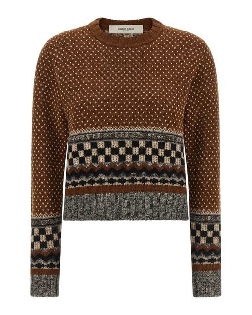 Golden Goose Deluxe Brand Brown 'journey' Jacquard Sweater