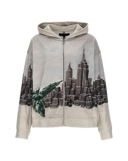 Who Decides War Gray 'angel Over The City' Hoodie for men