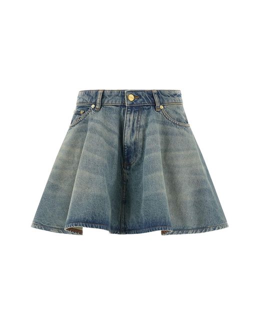 Ganni Blue 'tint Rigid Denim' Skirt