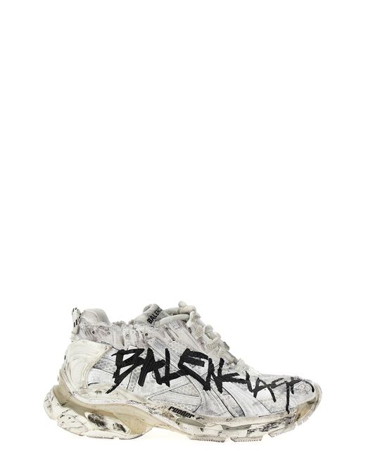 Balenciaga White 'runner Graffiti' Sneakers