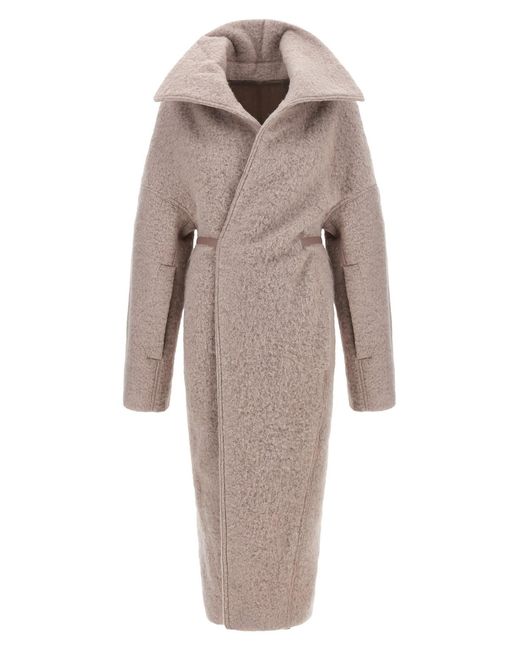 Rick Owens Natural 'dracucollar Belted' Coat