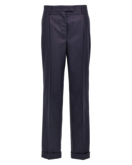 パンツ PRADA Pinstripe pants Prada Pinstripe Pants in Blue | Lyst