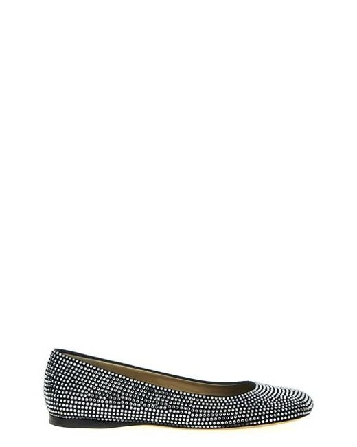 Ballerine nere con dettaglio strass di Loewe in Metallic