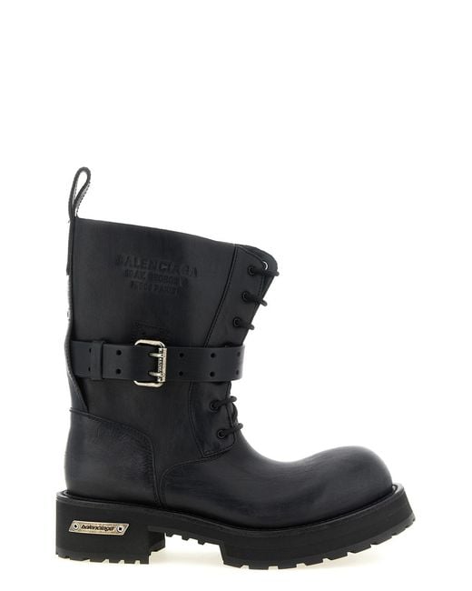 Balenciaga Black Venom Lace-up Boots for men