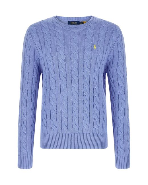 Polo Ralph Lauren Blue Cotton Braided Sweater for men