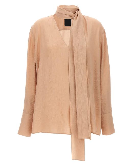 Givenchy Brown Pussy Bow Blouse